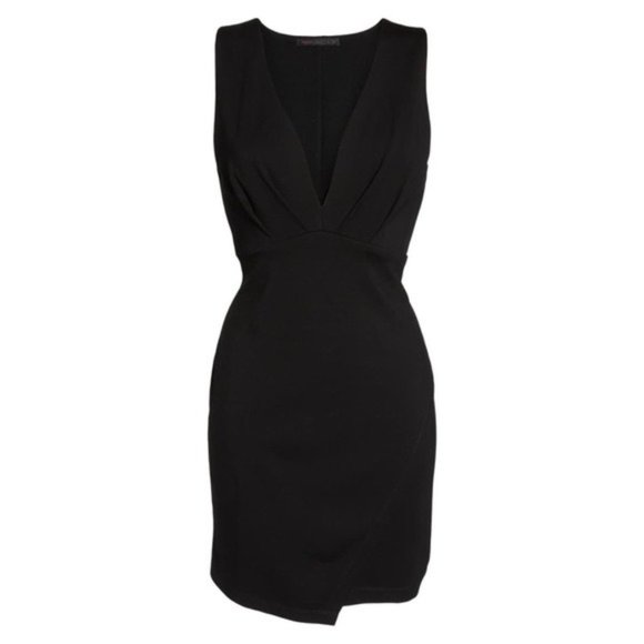 New FRAICHE BY J Plunging Jersey Black Minidress S - Picture 4 of 4
